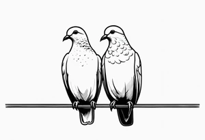 two doves sitting on a wire tattoo idea
