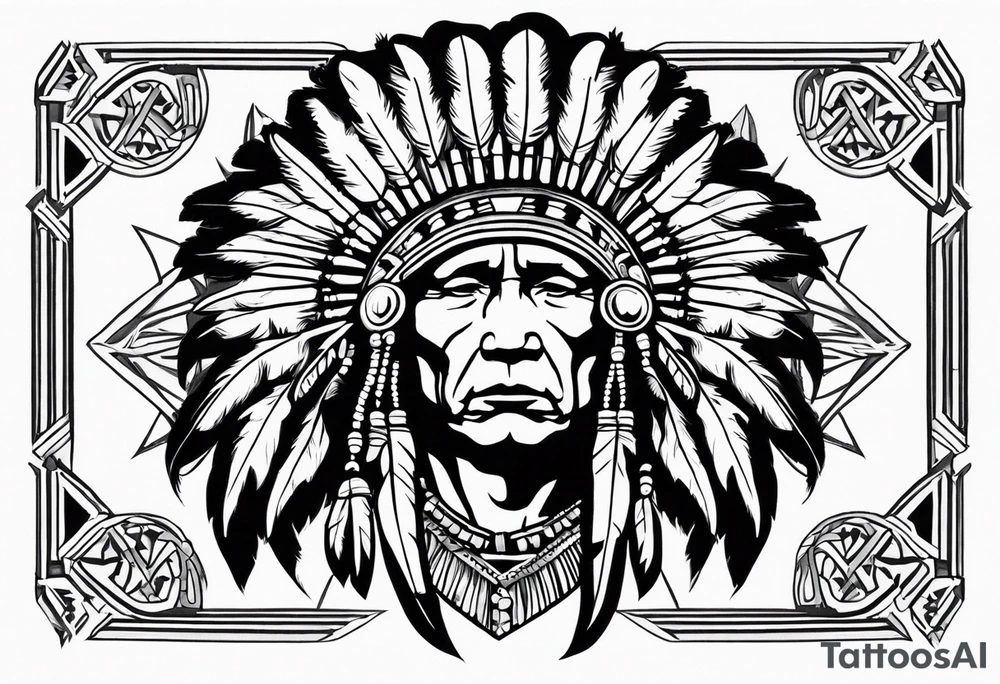 Native American war chief tattoo idea
