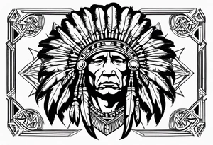 Native American war chief tattoo idea