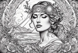 Atlas maçonnique avec branche acacia tattoo idea