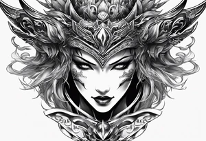 Yone league of legends mask and swords tattoo idea