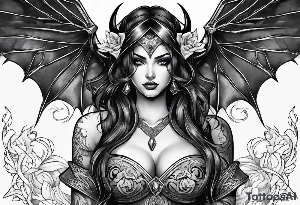 Succubus female tattoo idea