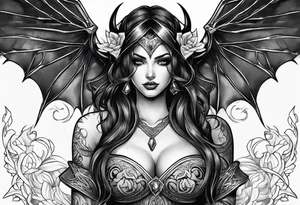 Succubus female tattoo idea