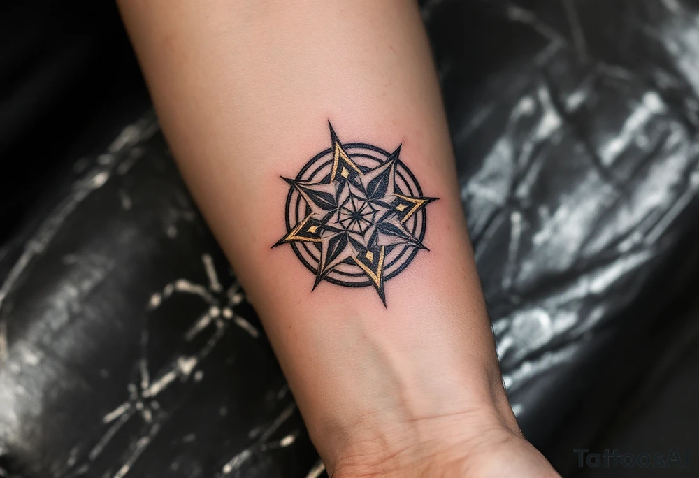 A golden Rodimych symbol marks family heritage and protection through the male line. tattoo idea