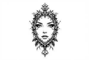 Goth mirror frame tattoo idea