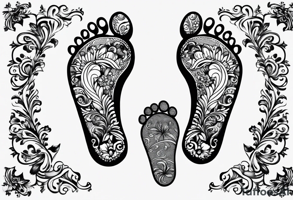 baby footprints tattoo idea