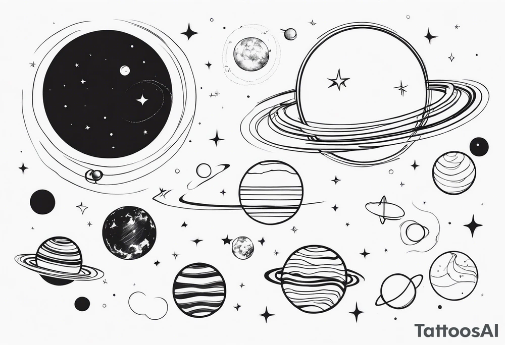 solar system tattoo idea