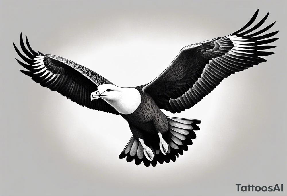 flying giant albatross symmetrical tattoo idea