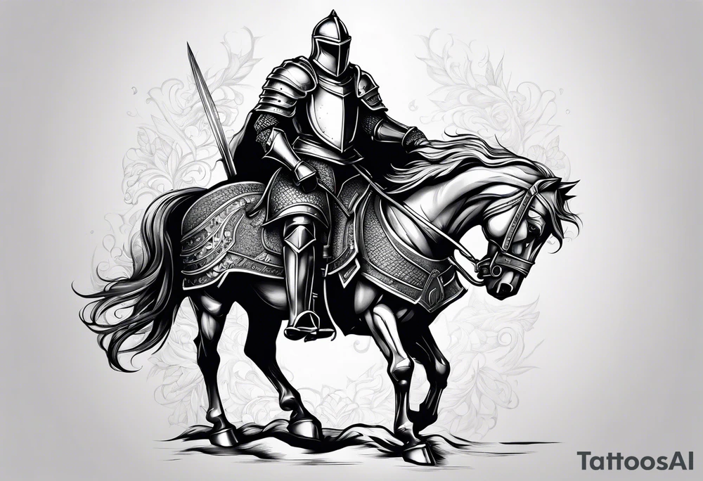 knight with heavy armor tattoo idea