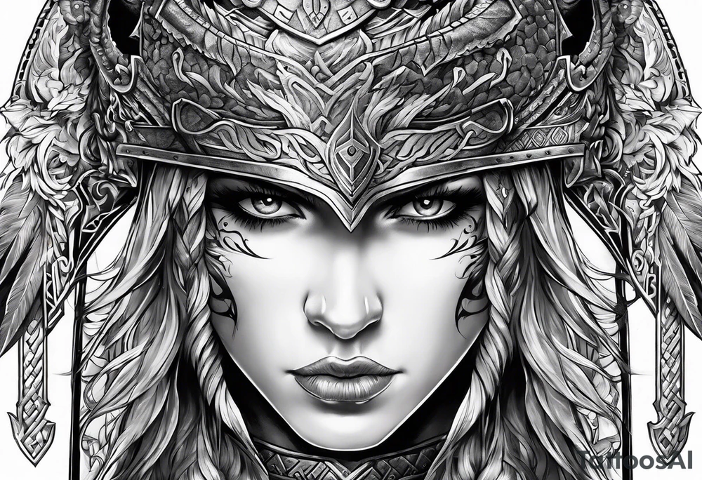Valhalla sword warrior tattoo idea