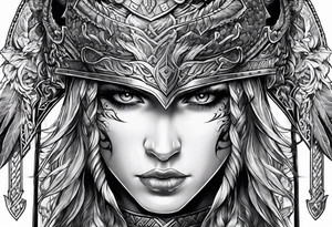 Valhalla sword warrior tattoo idea