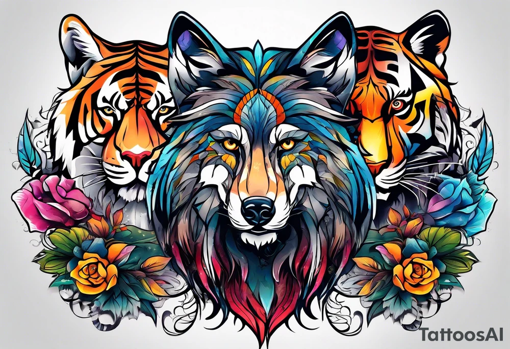 Alpha group of animals tattoo idea
