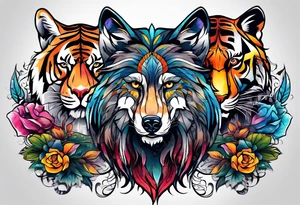 Alpha group of animals tattoo idea