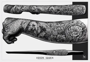 Inscribe 'Hudson Sugden' on both forearms, one name per arm. tattoo idea