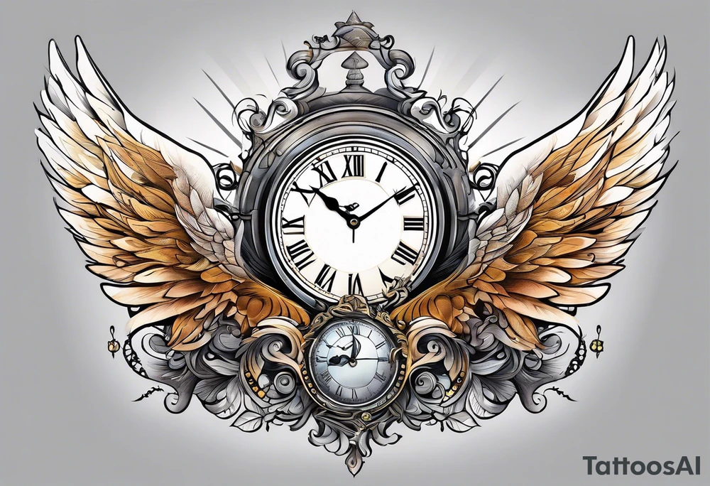 sunlight, dove, clock, tattoo idea