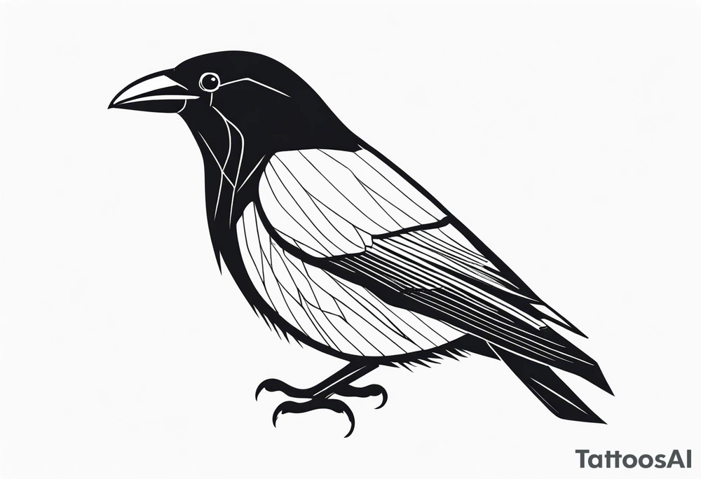 alpine chough head tattoo idea