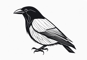 alpine chough head tattoo idea