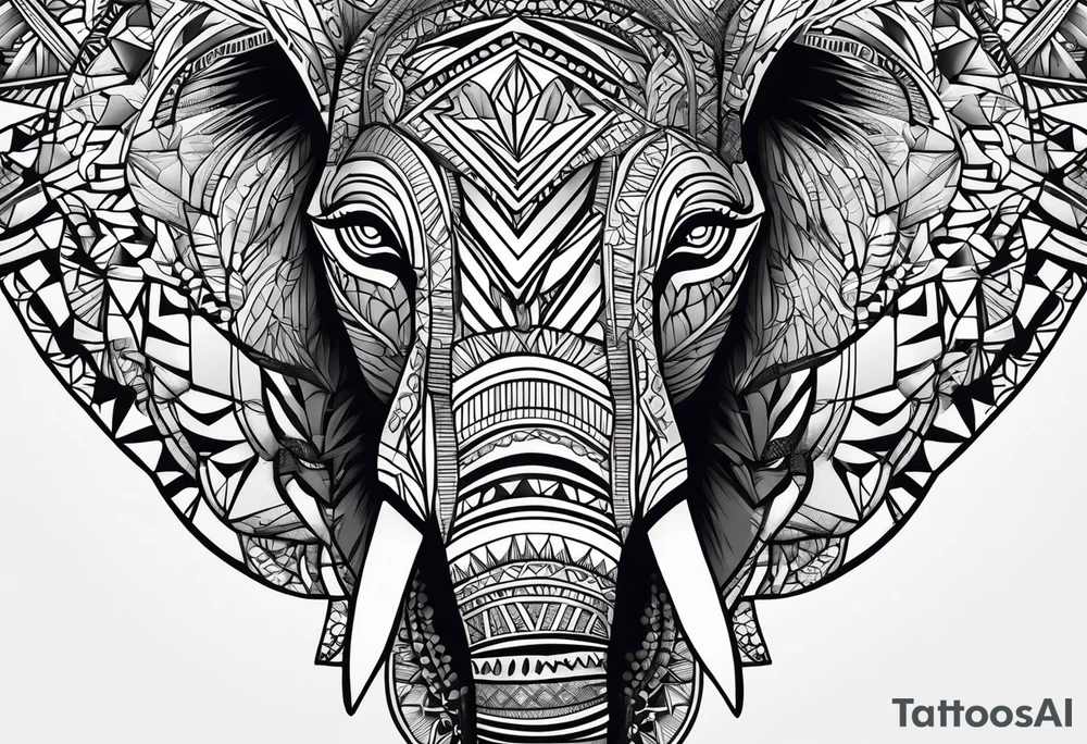 african, cultural, animal tattoo, abstract tattoo idea