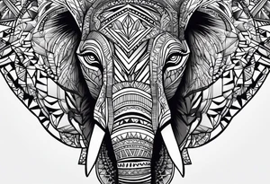 african, cultural, animal tattoo, abstract tattoo idea