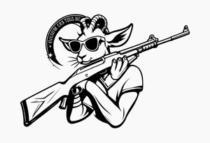 capricorn with sunglasses holding a shotgun tattoo idea