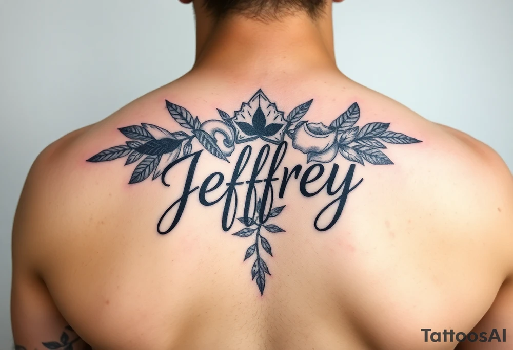 Memorial for the name jeffrey tattoo idea