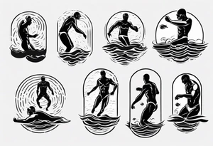 man swimming, no details tattoo idea