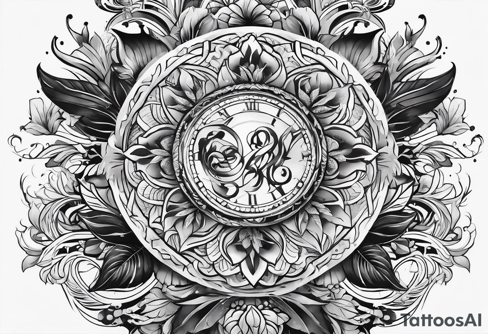 sleeve filler behind words tattoo idea