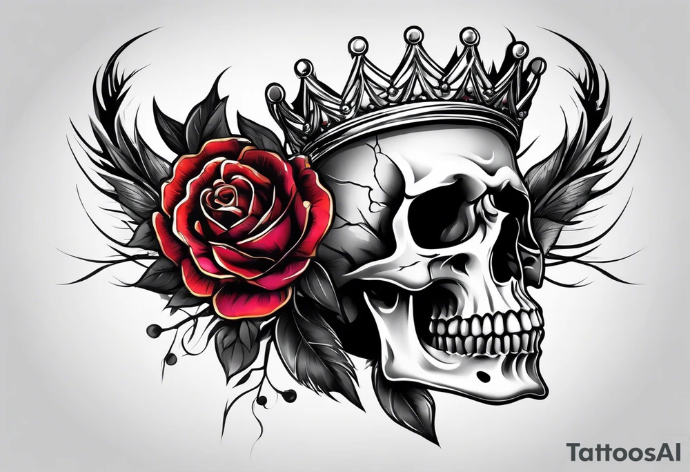 side profile 
skull crown tattoo idea
