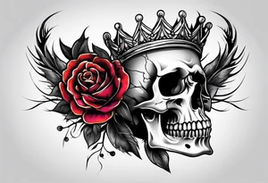 side profile 
skull crown tattoo idea