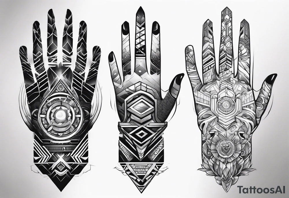 Cyber hand tattoo idea