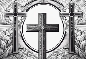 Calvary three crosses tattoo idea