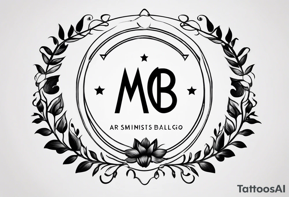 I'm looking for a minimalist logo-style tattoo that consists of the letters 'MRBG'. Keep it simple and not too fancy, just the clean and bold letters arranged in a stylish way. tattoo idea