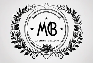 I'm looking for a minimalist logo-style tattoo that consists of the letters 'MRBG'. Keep it simple and not too fancy, just the clean and bold letters arranged in a stylish way. tattoo idea