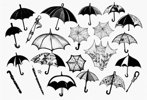marry Poppins umbrella tattoo idea