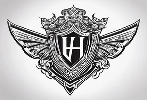 Valhalla steps shield tattoo idea