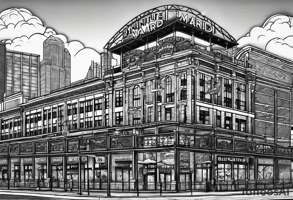Minute Maid Park with Houston Astros written below it tattoo idea