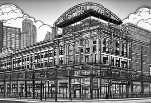 Minute Maid Park with Houston Astros written below it tattoo idea