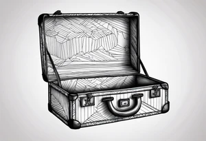 Cardboard suitcase tattoo idea