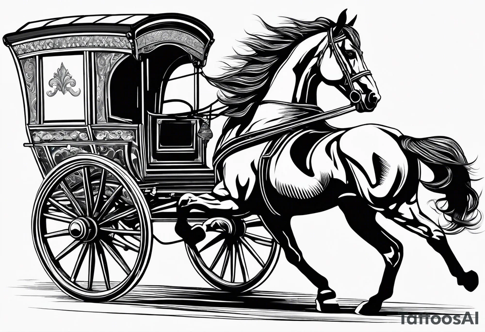 Horse drawn using simple lines tattoo idea