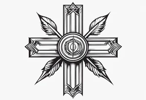 Picture of a cross with an arrow at the top of it tattoo idea