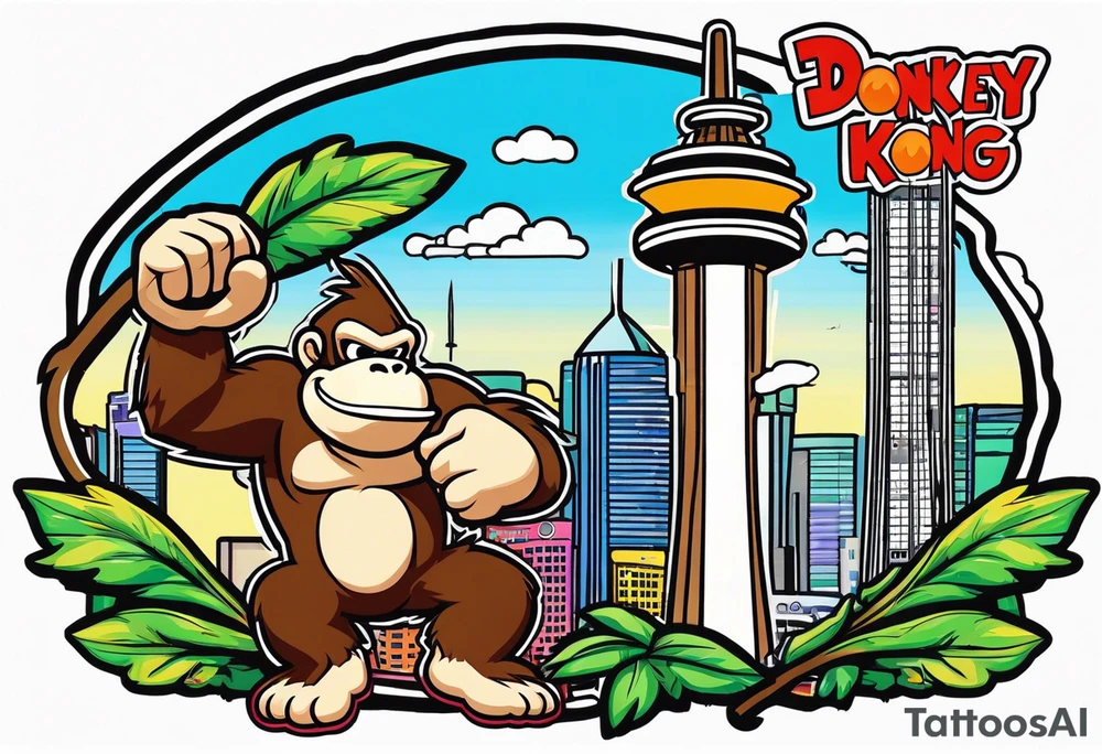 Donkey Kong in CN tower tattoo idea