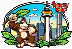 Donkey Kong in CN tower tattoo idea