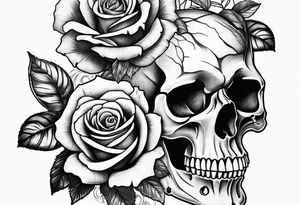 Watch skull roses tattoo idea