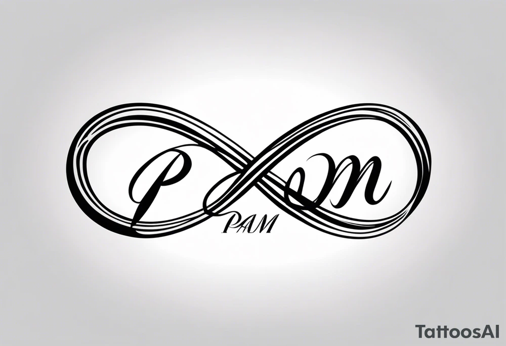 infinity symbol with name Pam tattoo idea