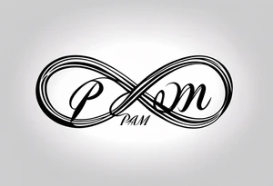 infinity symbol with name Pam tattoo idea