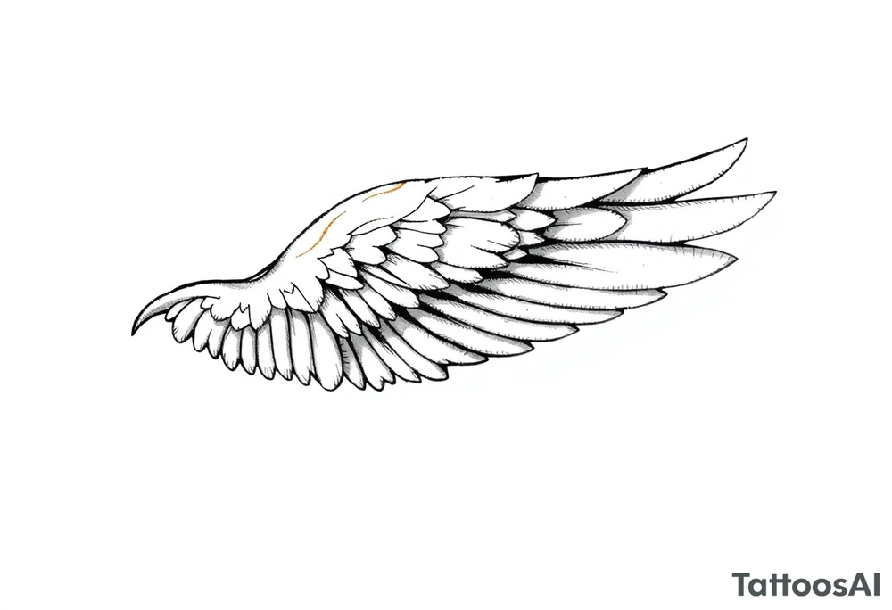 Mended Wing (kintsugi)
A feathered wing with fine hairline “cracks” that are filled (not shattered) in a gold-effect line. Reads: healed + stronger.
Tiny text option along the radius: “grace made strong” (2 Cor 12:9) or simply “still rising.” tattoo idea