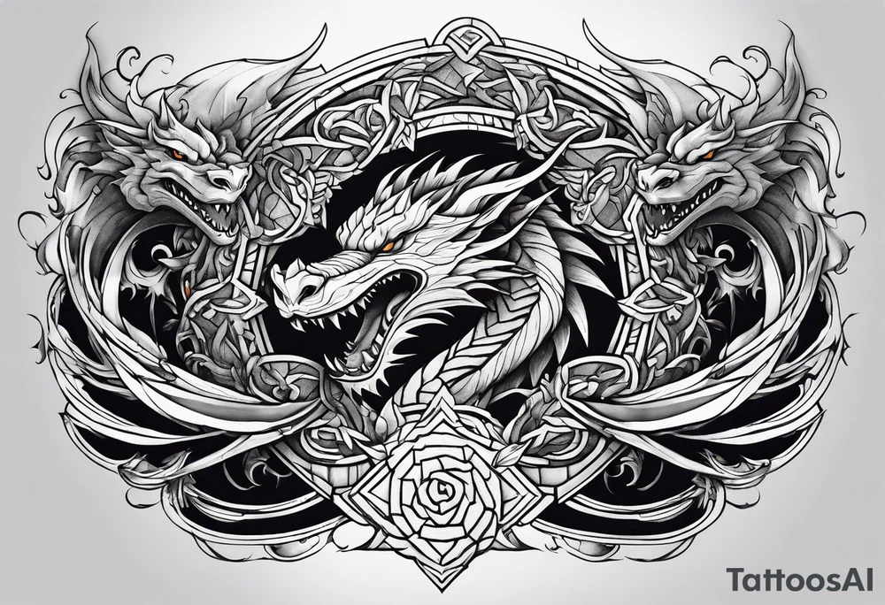 roaring dragons tattoo idea