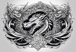 roaring dragons tattoo idea