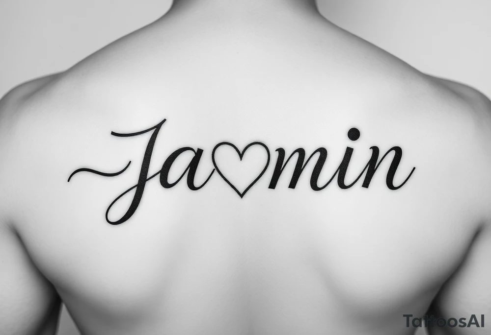 i just need the name jasmin on a blank canvas with the dot in the letter i to be a heart tattoo idea