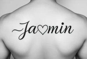 i just need the name jasmin on a blank canvas with the dot in the letter i to be a heart tattoo idea